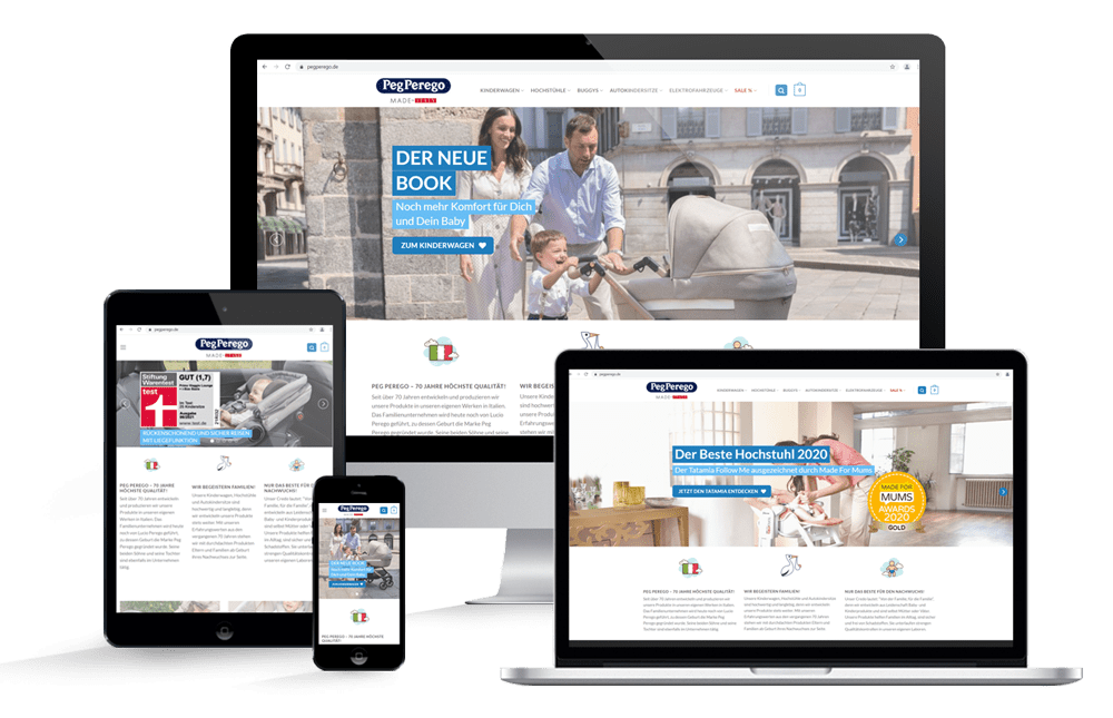 Website Mockup Startseite Peg-Perego.de